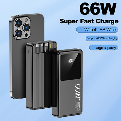 30000mAh Fast External Portable Power Bank Backup Battery Charger for Cell Phone