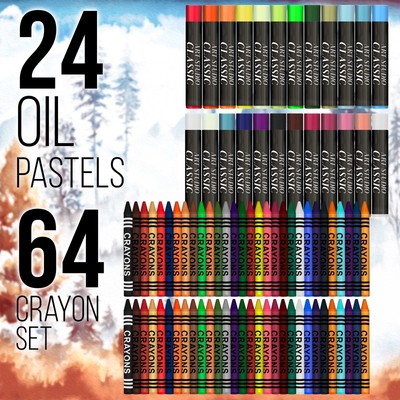 163pc Art Drawing Artist Paint Sketch Pencil Pastel Paper Crayons Easel Wood Box