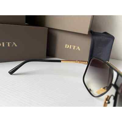 Pre-owned Dita Mach Five Drx 2087-a Matte Black Yellow Gold 18k / Gray Gradient Sunglasses
