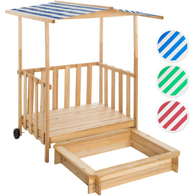 Sandkasten mit Dach Sandbox Abdeckung Sandkiste Spielhaus Holz Sandspielkasten 