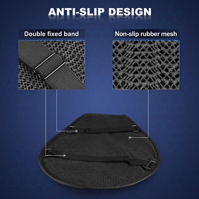 Foldable Motorcycle Gel Seat Cushion, Large 3D Breathable Pad for Long Rides