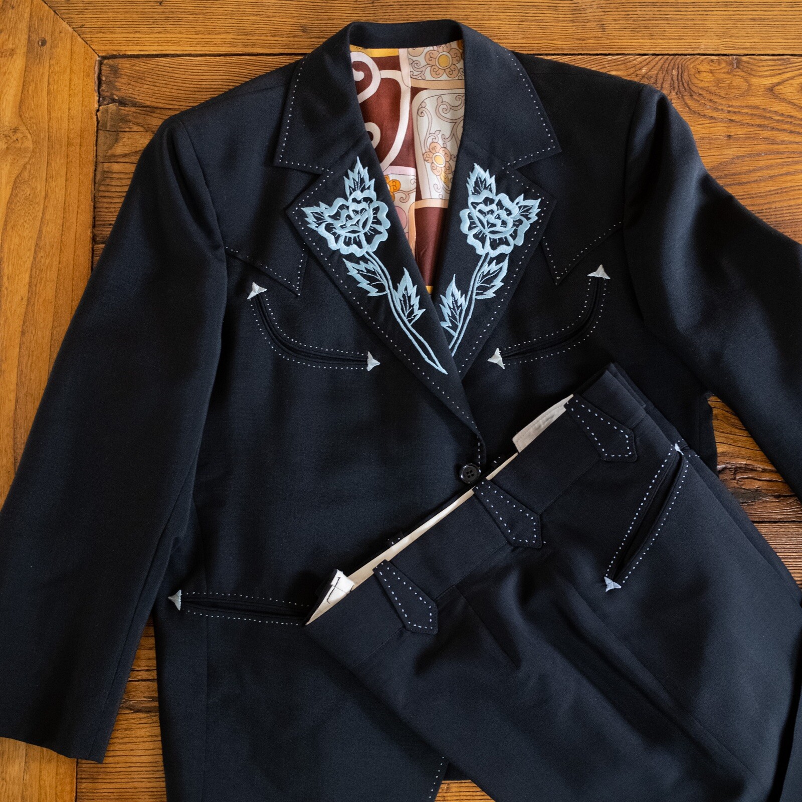 RARE Vintage Authentic NUDIE twopiece black Western suit mint