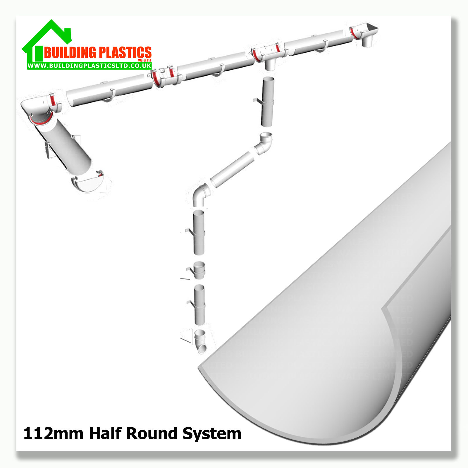 Marshall Tufflex White Square Guttering And Downpipe - Gutter And Pipe Fittings - Guttering Stopend Outlet