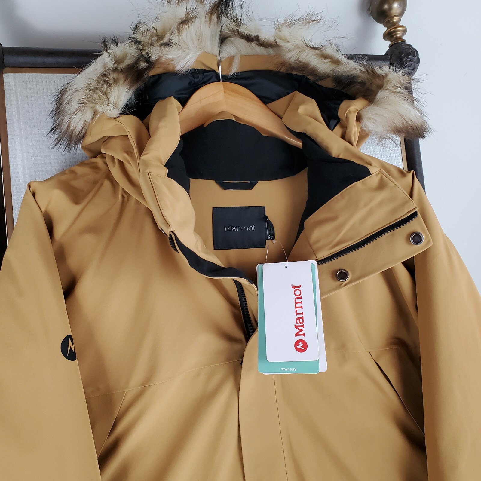 Pre-owned Marmot $375  Mens Size 2xl 700 Duck Down Jacket Khaki Hooded Yukon Parka In Beige