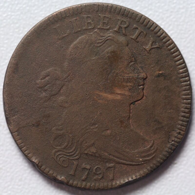 1797 Draped Bust Large Cent Reverse of 97, Stems S-139