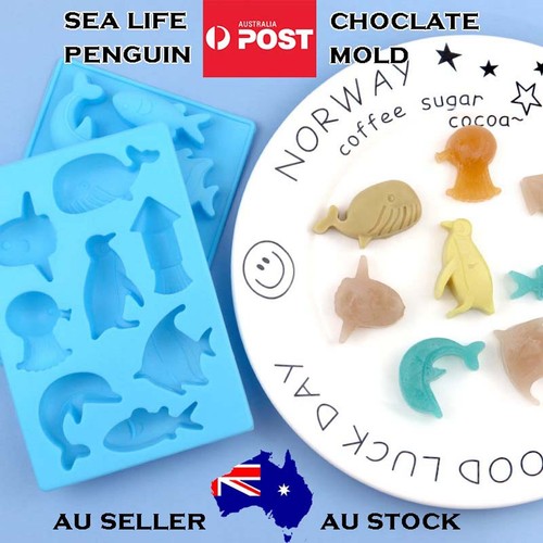 Sea Life Animals Penguin Dolphin Chocolate Mould Silicone Jelly Cake Cookie Mold
