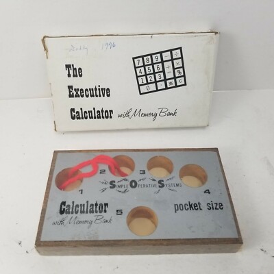 NEW 1976 UFI Simple Operative System Calculator Memory Bank Pocket Size