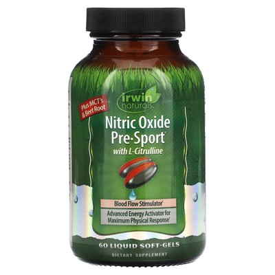 Nitric Oxide Pre-Sport с L-цитруллином, 60 мягких капсул с жидкостью