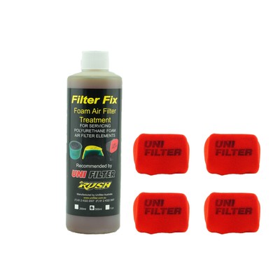 4 X UNIFILTER TJM AIRTEC(180W x 105H) Pre Cleaner Large Tapered Fit + Filter Oil