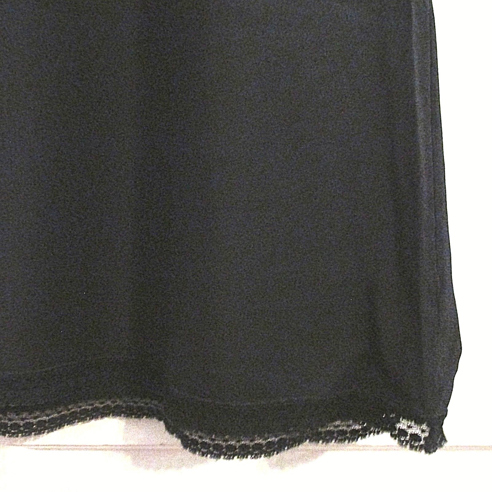 LONG BLACK A-LINE HALF SLIP, Lace Trim Around Bottom - UNBRANDED, TAGS MISSING