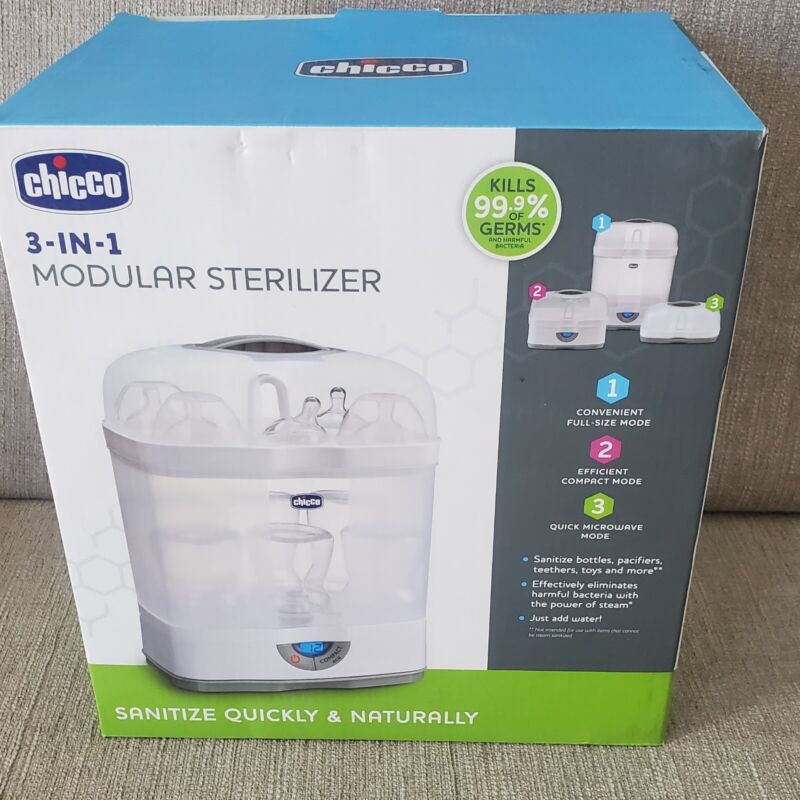 Chicco 3-In-1 Modular Steam Sterilizer, Baby Bottles, Pacifier, Teethers, Toys