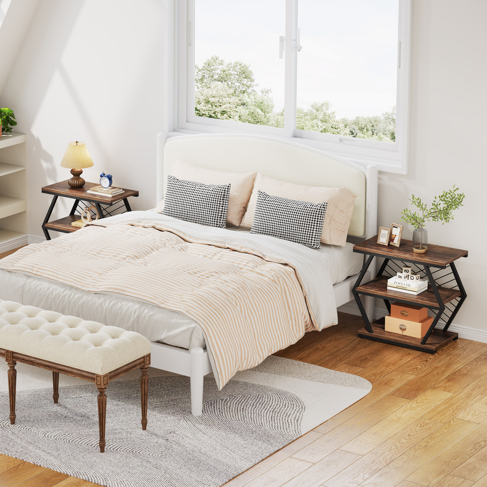 Tribesigns 3-Tier Side End Table Nightstand with Storage for