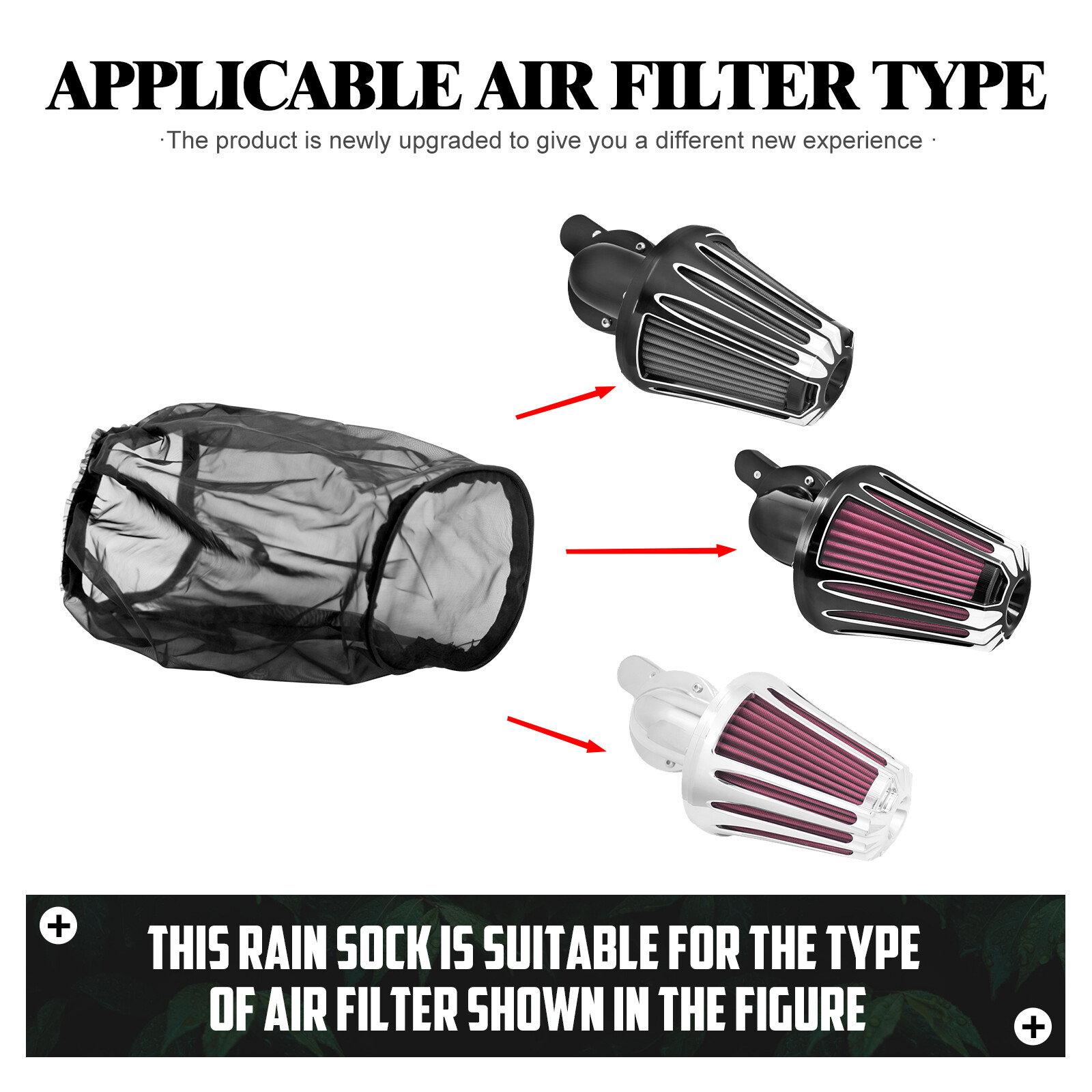 1 PCS Waterproof Air Filter Rain Sock Dustproof Protective Cover Fit For Harley