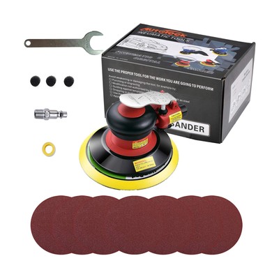 Professional Random Orbital Sander, Pneumatic Palm Sander, 6-Inch Dual Action...