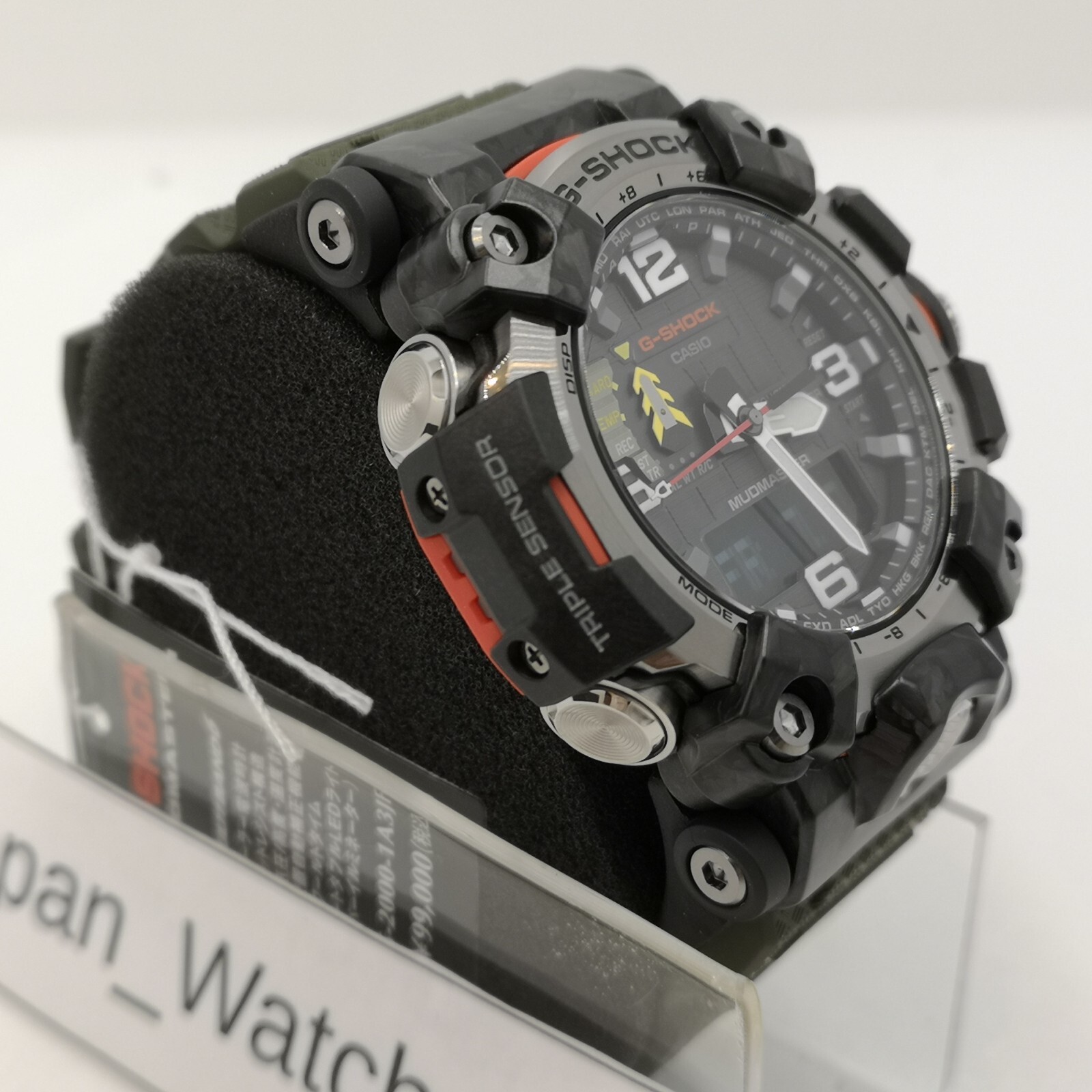 Pre-owned G-shock Casio  Gwg-2000-1a3jf Black Red Carbon Mudmaster Men's Watch In Box