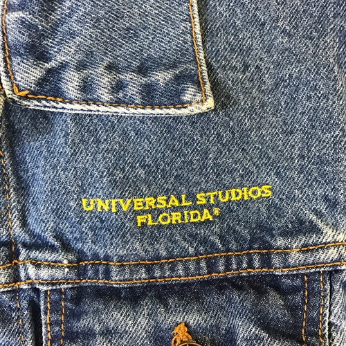 Universal Studios Florida Childrens Sz L Blue Denim Woody Woodpecker Jean Jacket