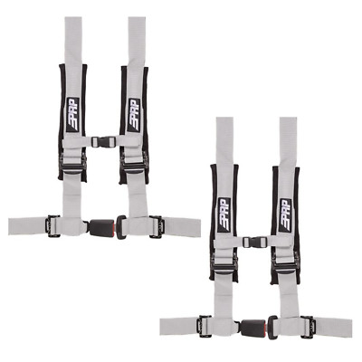 PRP 4.2 Silver 4-Point Adjustable 2'' Belt Harness Pair With Auto Style Latch