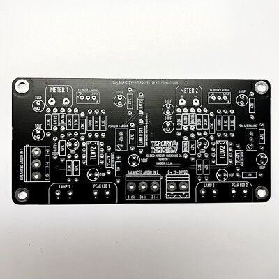 Dual Channel Audiophile Grade Balanced VU Meter Driver PCB W/ Peak LED Option