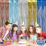 Foil Curtain Backdrop Metallic Tinsel Foil Fringe Curtains Photo Booth Props for Birthday Wedding Engagement Bachelorette Christmas Holiday Celebration Party Decorations (10pcs-Blue)