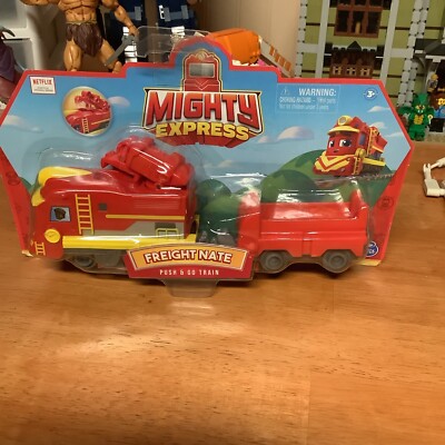 Mighty Express, Freight Nate Push & Go Toy Train with Cargo Car, Netflix Series