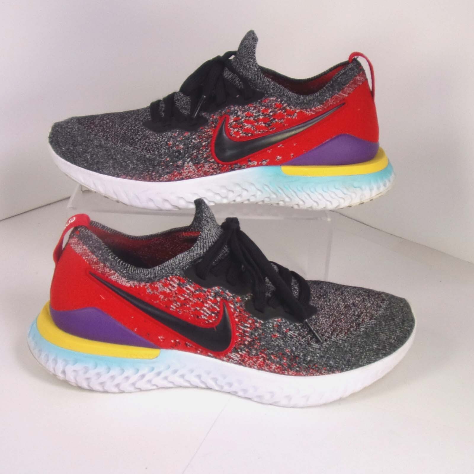 【NIKE】Epic React Flyknit 2 スニーカー(25~28Cm)★追跡付 Nike Epic React Flyknit 2 Black Bright Crimson Red Shoes