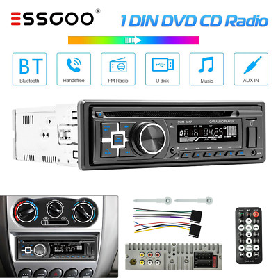 ESSGOO Car Stereo DVD CD Player Radio In-dash Audio FM Bluetooth SD/USB/AUX 1DIN
