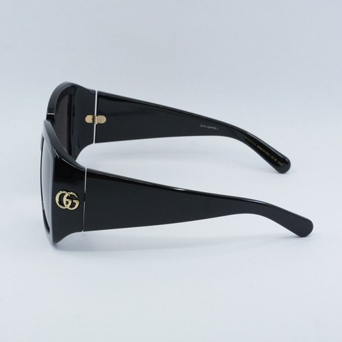 Pre-owned Gucci Gg1402s 001 Black/grey 55-16-130 Sunglasses In Gray