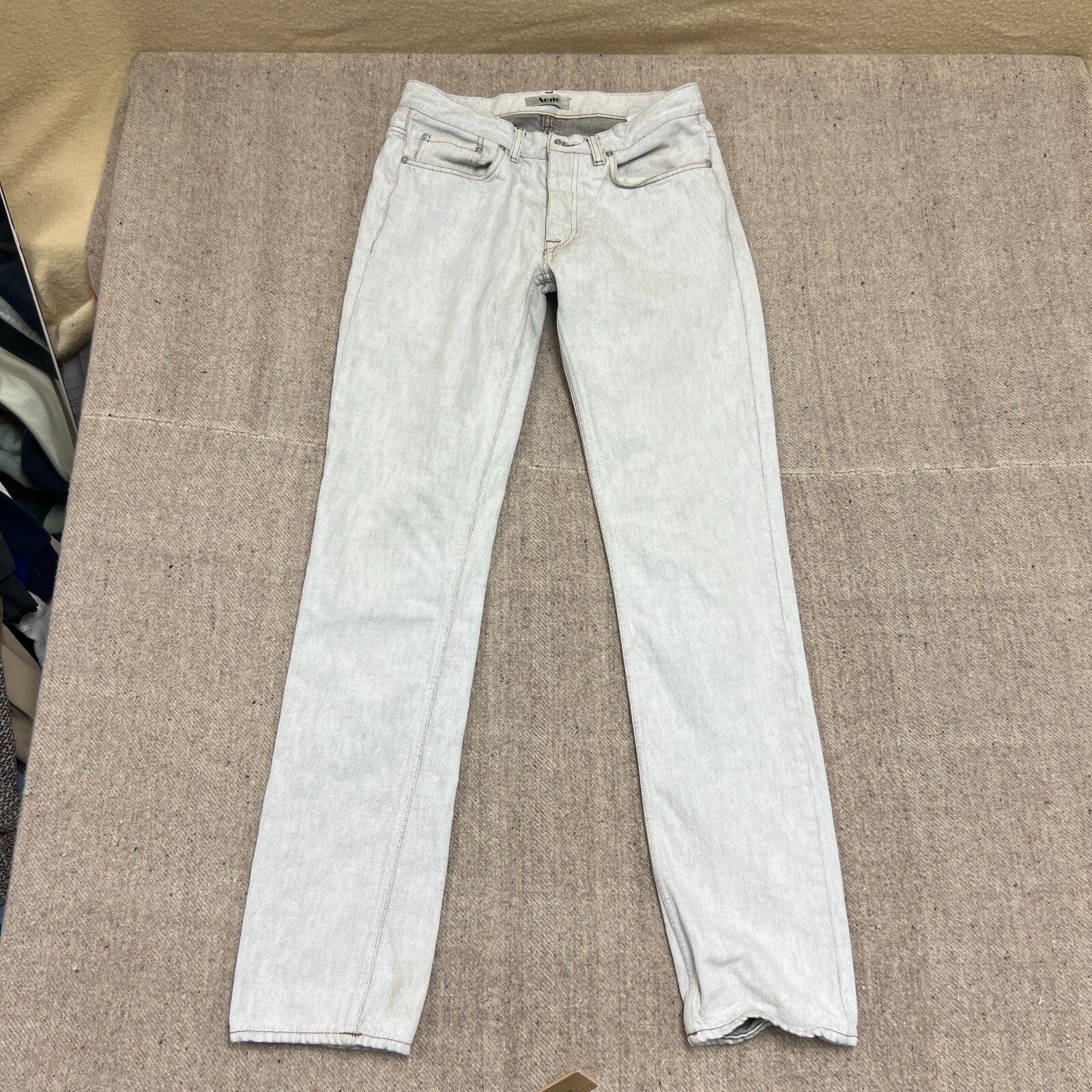 Acne Studios Roc Hiro Jeans Mens 28x34 White Skinny Straight Acne Studios Roc Hiro Jeans Mens 28x34 White Skinny Straight
