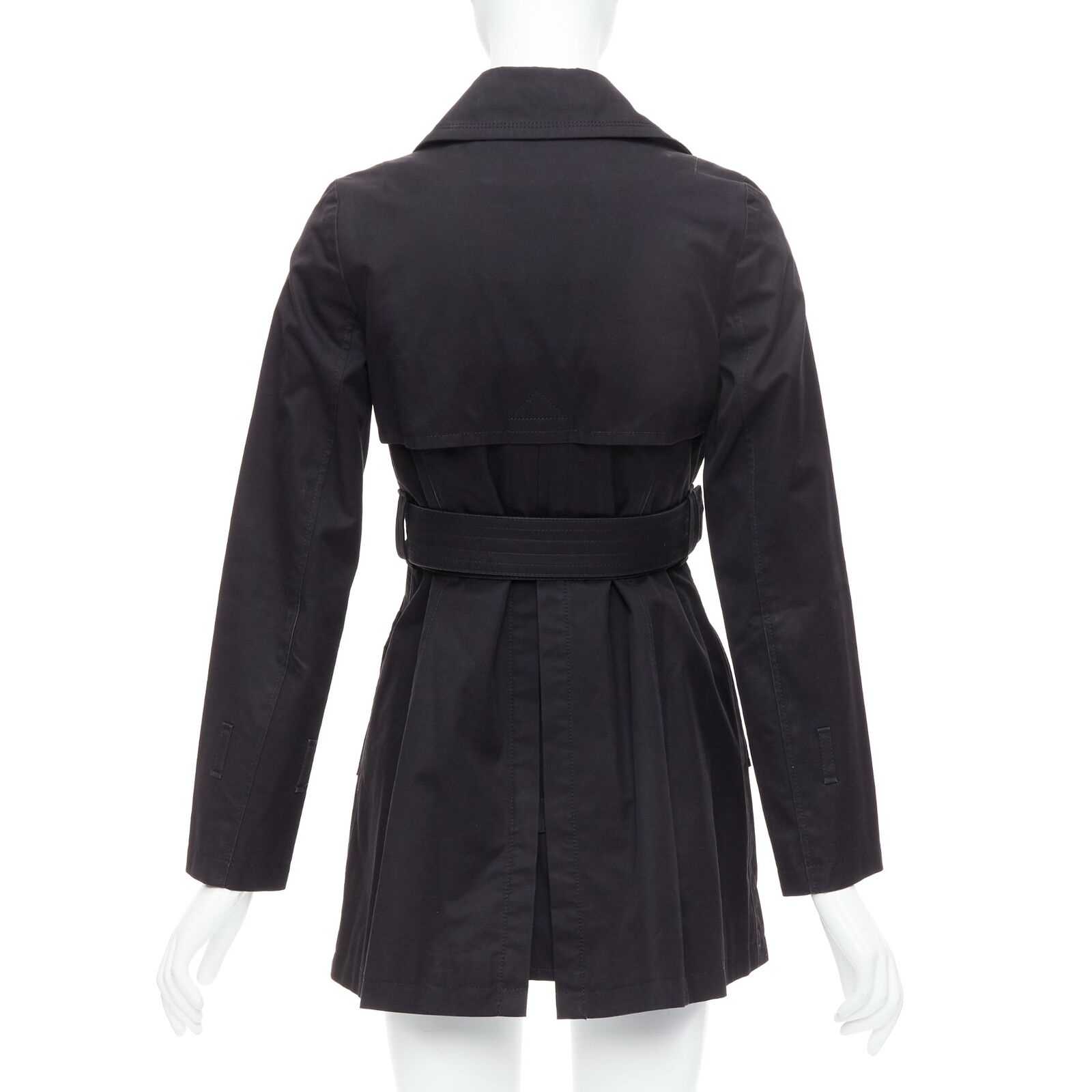 BURBERRY Blue Label black wool silver grommet belted short BURBERRY Blue Label black wool silver grommet belted short
