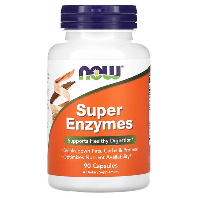 Now Foods Super Enzymes 90 капсул с гарантией качества GMP