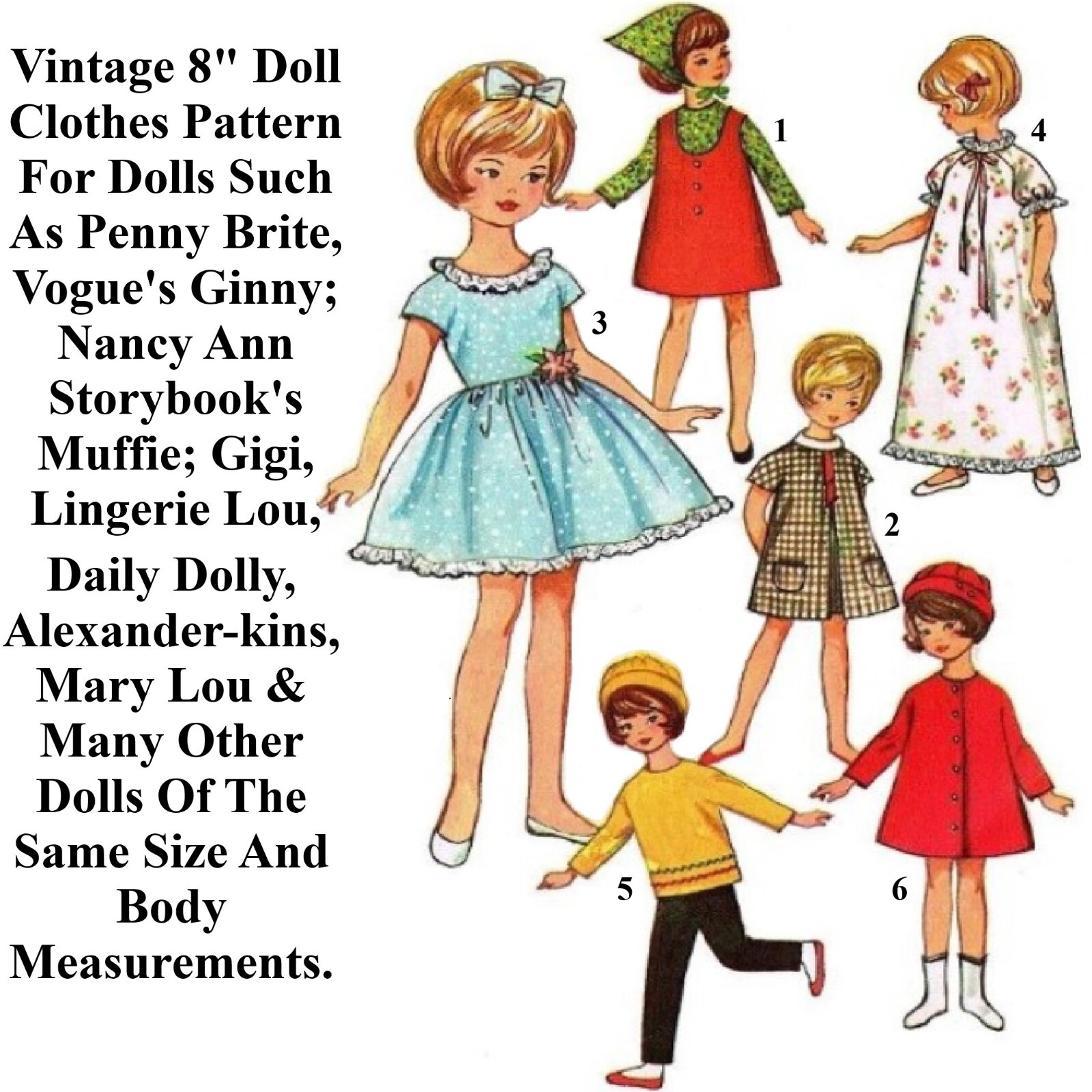 Pattern Ginny Nasb Muffie, Penny Brite, Riley Sewing Pattern