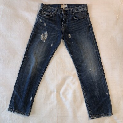 CURRENT ELLIOTT ''BOYFRIEND WASHBOARD DESTROY'' SIZE 24 COMFY CHIC DENIM