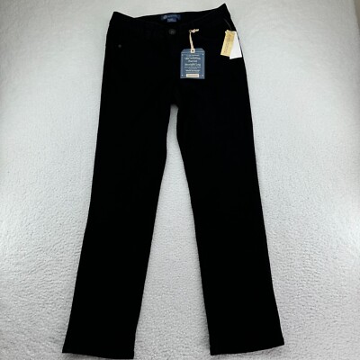 NWT Democracy Jeans Womens 10 Black Ab Technology Patriot Straight Leg Slimming