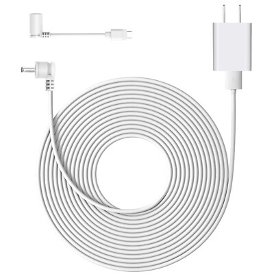 7.6m Charging Cable fr Ring Stick Up Cam Battery/Spotlight Cam Battery HD Camera