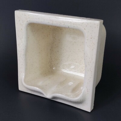 Vintage Ceramic Porcelain Soap Holder Shower Bath Wall Insert 4.25'' Brown Specks