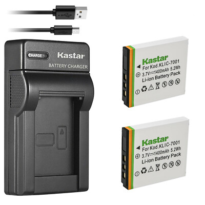 Kastar Battery Slim Charger for Kodak KLIC-7001 & Kodak EasyShare M863 Camera
