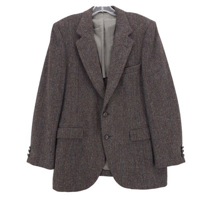 HARRIS TWEED Herringbone Colorful Pure Scottish Wool Blazer Jacket Estimated 42R