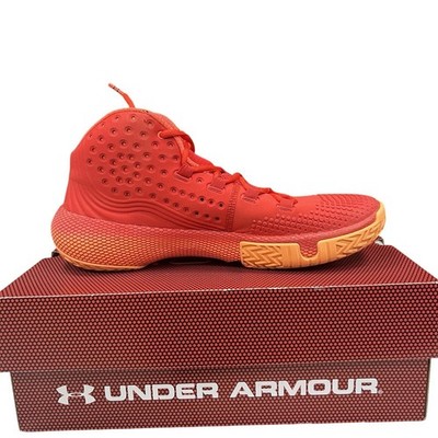 Under Armour Men's Red Basketball Shoes High Top Lace Up Athletic Sneakers