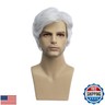 Baruisi Men Wigs Short White Wig Synthetic Heat Resistant Natural Halloween Cosplay Hair Wig