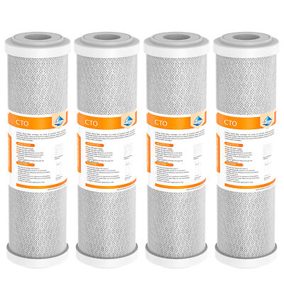 1-6 Pack 5 Micron 10'' x 2.5'' CTO Carbon Block Whole House Water Filter Cartridge