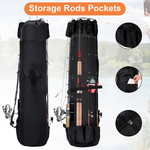 Durable Fishing Rod & Reel Organizer Bag Holder Rod Carrier 