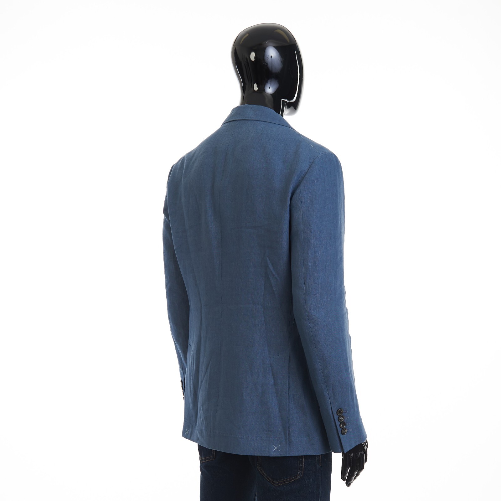 Pre-owned Brunello Cucinelli 3895$ Deconstructed Blazer Jacket Patch Pockets Indigo Linen In Blue