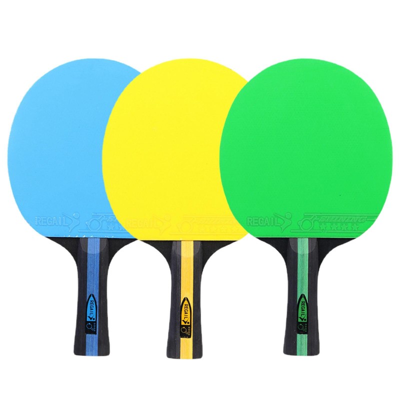 Table Tennis Bat Paddle Racket Ping-Pong Racquet with Long Rubber Coating Handle