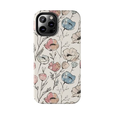 Colorful Floral Wildflower Pattern iPhone, Samsung Galaxy Case, Gift For Women