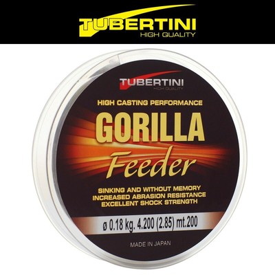 Tubertini Gorilla Feeder Schnur 200m | Angelschnur Monofile | 0,14-0,35mm | FTM