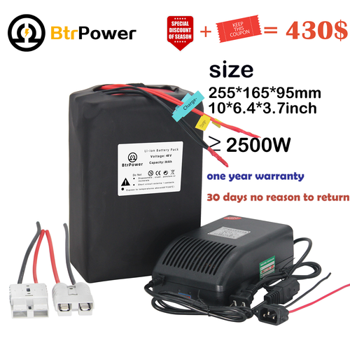 Lithium Lion/Lifepo4 48V 30Ah Ebike Battery Pack 72V 52V 60V 20Ah 1000W/3000W