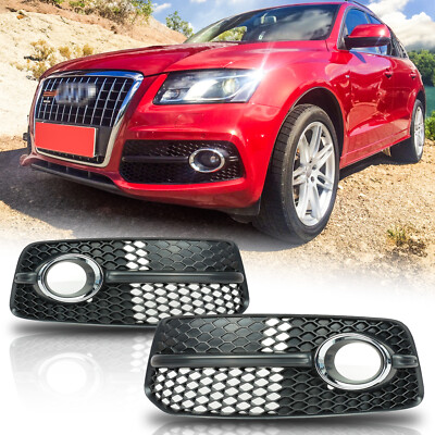 Front Fog light Cover For 2009-2012 Audi Q5 W/ S-Line Pkg Grill Primed OE-Style