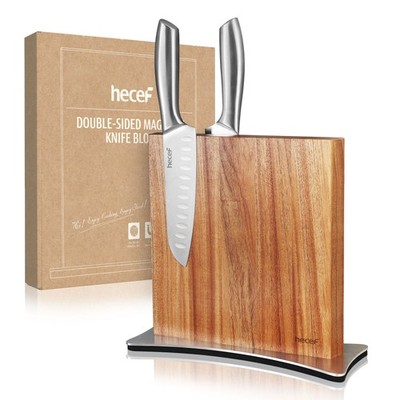 Hecef® Küchenmesserständer starker magnetischer Messerblock Holz Messerhalter