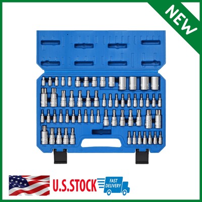 60pc CASOMAN Master Torx Bit Socket and External Torx Socket Set,S2 & Cr-V Steel
