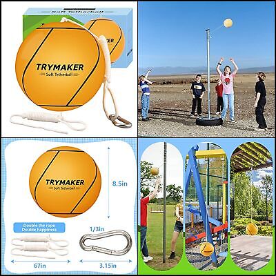 Tetherball Tether Balls and Rope Set Replacement Game Backyard Outdoor Playgroun